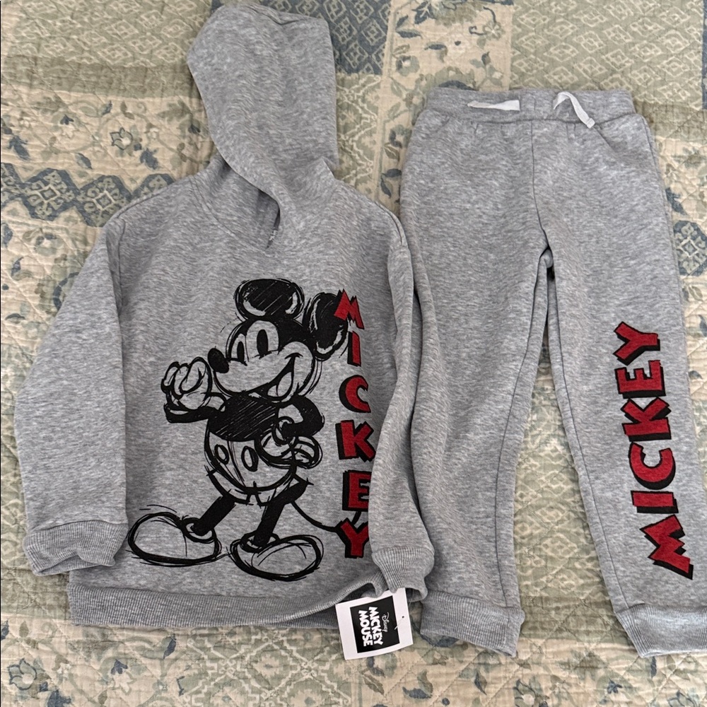 Disney Gray and Red Mickey Mouse Kids Matching Set